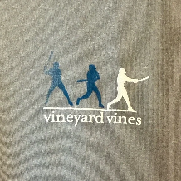 Vineyard Vines Performance Long Sleeve Tee Youth XL 18 Gray Baseball Graphic - Picture 3 of 5